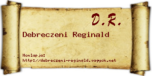 Debreczeni Reginald névjegykártya